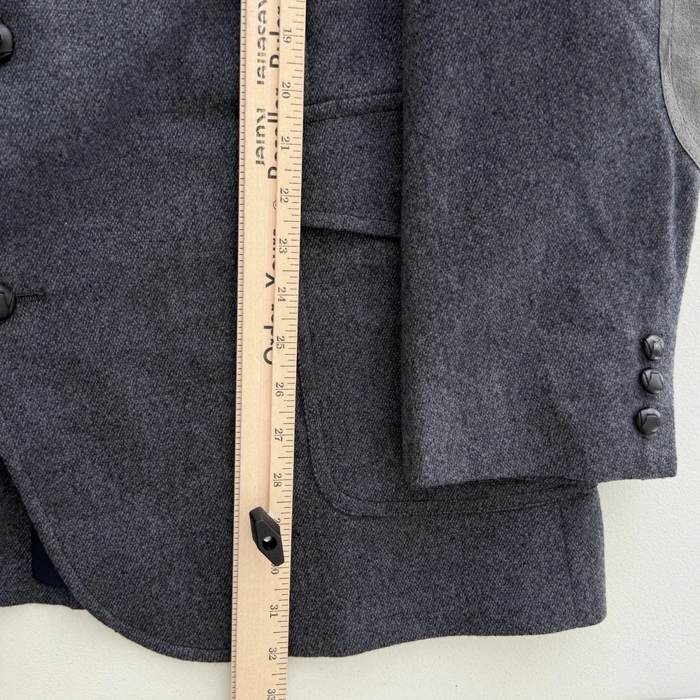 Pendleton Blazer Jacket Sz 48 Long Gray Sport Coat Wool Elbow Patch Smoking Hunt